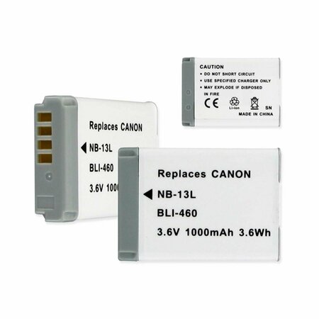 EMPIRE Canon NB-13L 3.6V 1000 mAh Li-ion Charger Replacement Batteries - 3.6 watt BLI-460